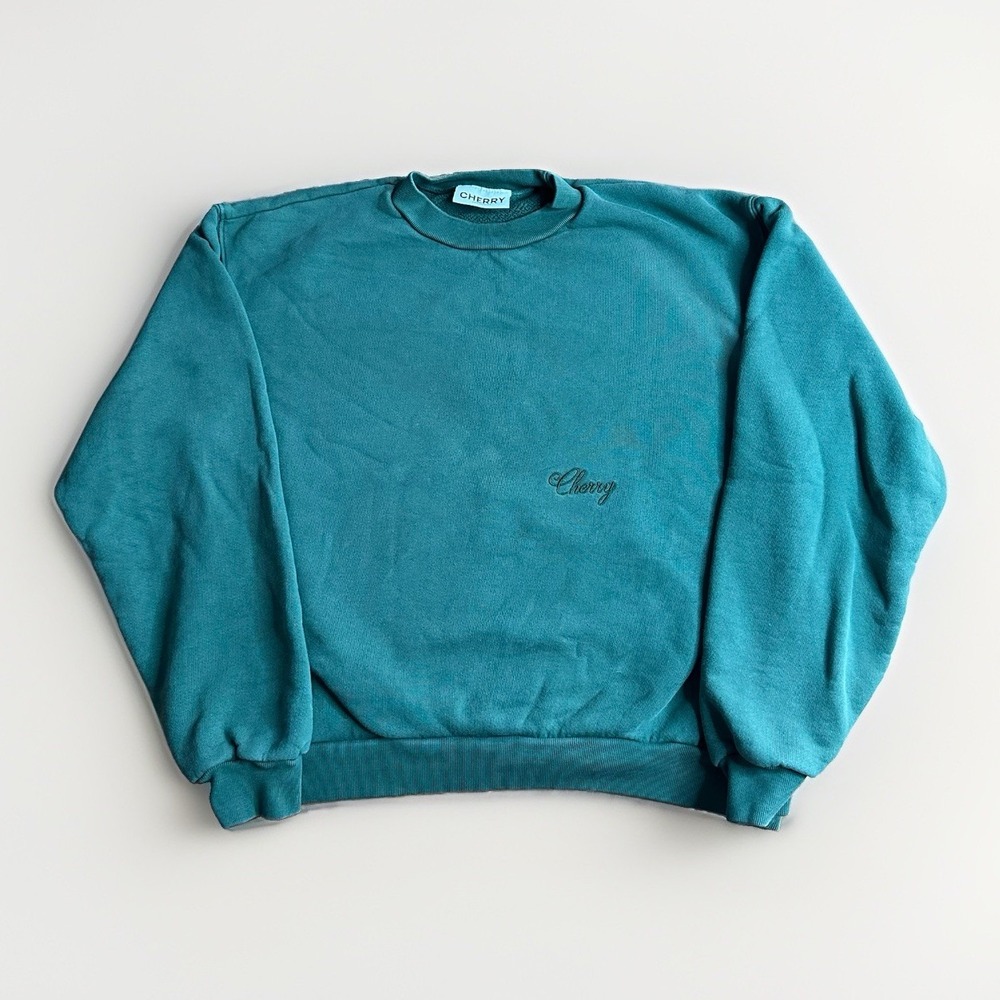 Cherry LA Los Angeles American Classic Crewneck Sweatshirt Mens Small Green USA